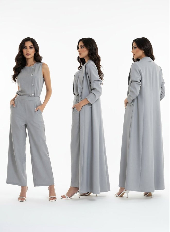 Women's Casual Suit Simple design, breathable fabrics Lapel double row multi-button temperament trench coat - Image 1