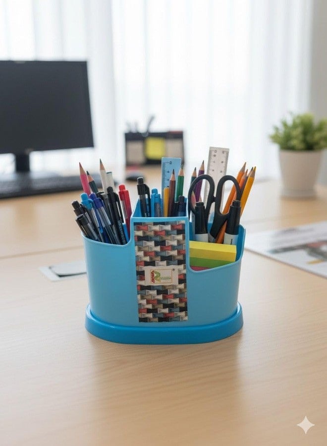 FASHRAMP Kitchen Cutlery Organizer Stand | Multi-Compartment Storage with Decorative Pattern | For Utensils, Office Supplies, Desk Tools | Sturdy & Stylish Countertop Organizer - Image 1