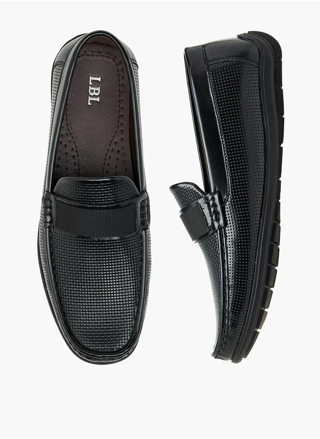 ال بي ال من شو اكسبرس Men's Textured Slip-On Loafers