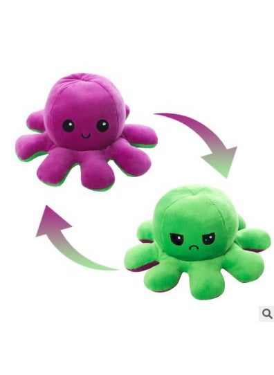Generic - Cute squid octopus doll double-sided expression flip octopus TikTok little octopus plush toy dollOctopus mixed hair of various styles Octopus mixed hair of various styles - Image 1