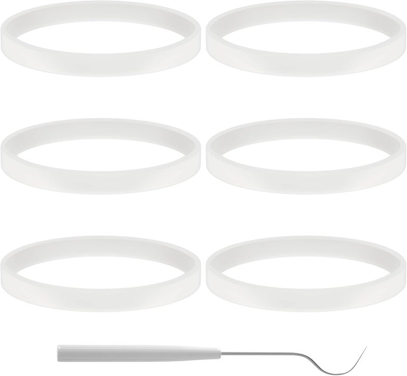 PODCAY 6 PCS Rubber Gaskets 10cm Sealing Gaskets White O-Ring Replacement Parts for Ninja Blender BL480 BL680 BL910 CT680 - Image 1
