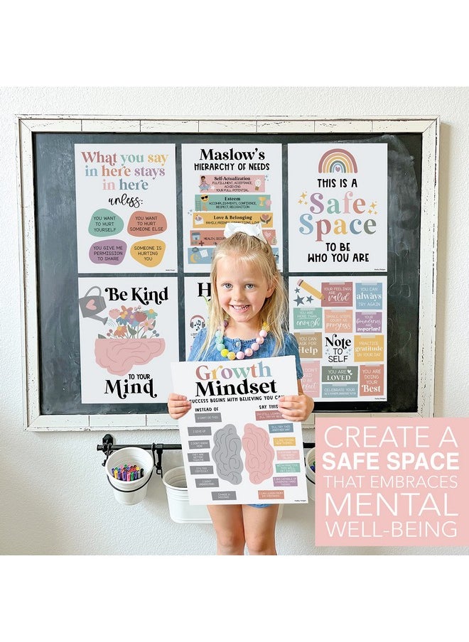 Hadley Designs Hadley Designs 9 Boho Mental Health Posters For Classroom Elementary - School Counselor Office Decor, Mental Health Therapy Decor For Office, Calm Corner, School Counseling Office Decor  - Image 4