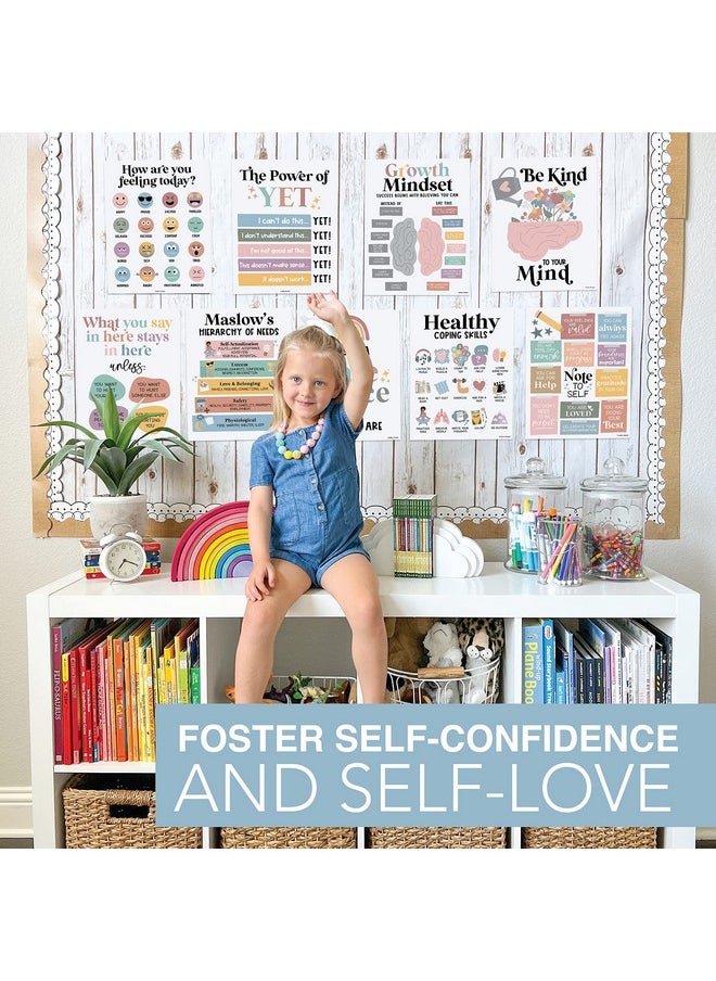 Hadley Designs Hadley Designs 9 Boho Mental Health Posters For Classroom Elementary - School Counselor Office Decor, Mental Health Therapy Decor For Office, Calm Corner, School Counseling Office Decor  - Image 2