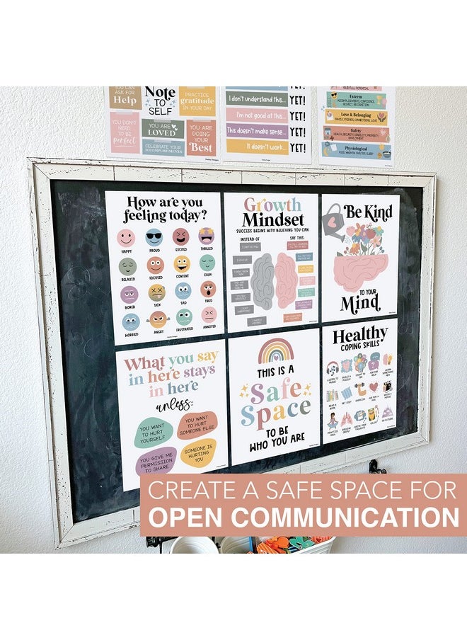 Hadley Designs Hadley Designs 9 Boho Mental Health Posters For Classroom Elementary - School Counselor Office Decor, Mental Health Therapy Decor For Office, Calm Corner, School Counseling Office Decor  - Image 3