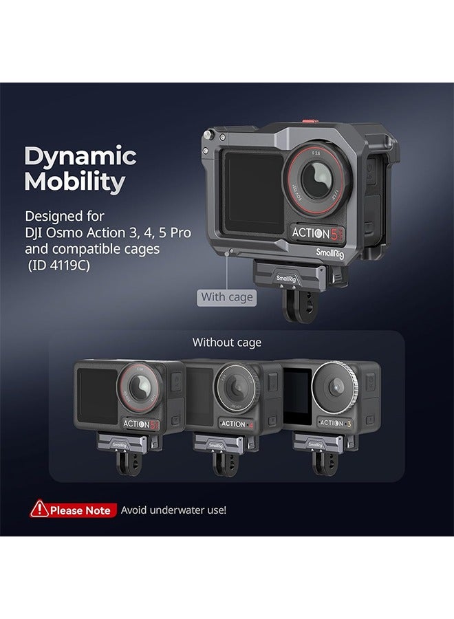 SMALLRIG Magnetic Adapter Holder for DJI Osmo Action 4/3/2 with Foldable Connector and 1/4 Inch Threaded Hole - 3662 - Image 2