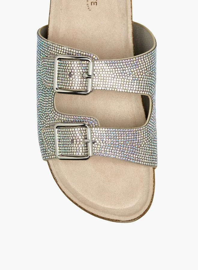 Celeste SILVER Women Embellished Slide Sandals for Women | Best Price UAE