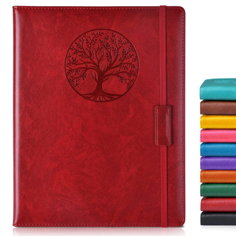 Biuwory Lined Journal Notebook for Women Men,256 Pages A4 Large Hardcover Leather Journals for Writing,Travel,Business,Work,School,College Ruled Notebooks for Note Taking, Diary Notepad 8.6"Ã—11" - Image 1