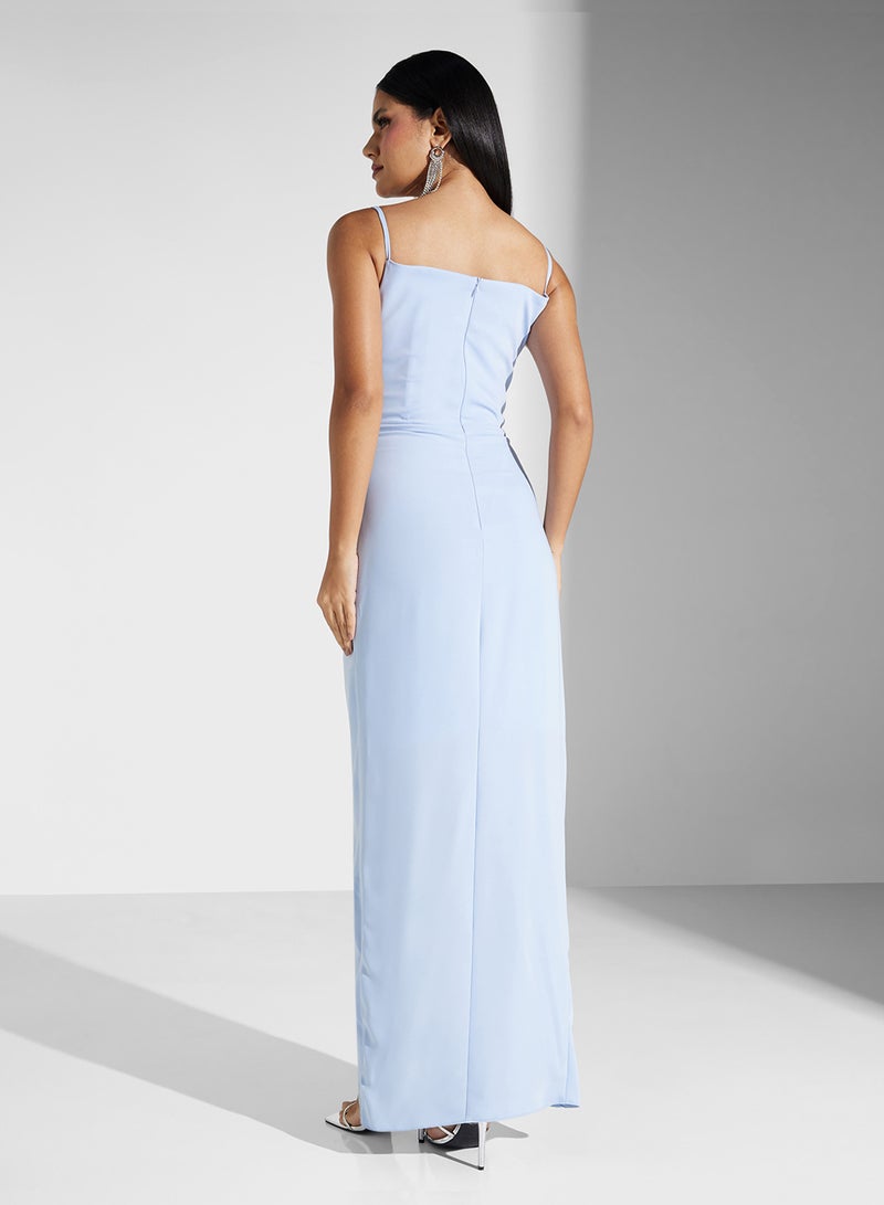 Akadia Fashion Floral Slit Maxi Dress - Image 2