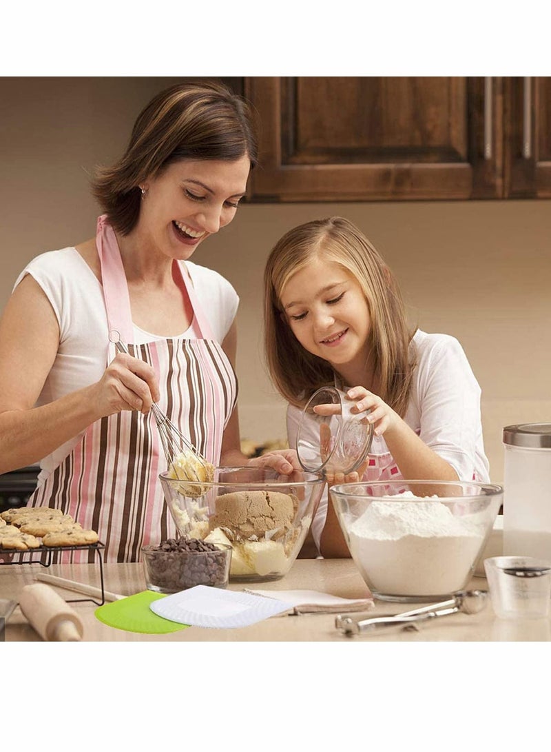 KASTWAVE 2 قطع كاشط العجين كاشط وعاء آمن للطعام بلاستيك قطع العجين كاشط بلاستيك مرن كاشط عملي لطاولة متعدد الاستخدامات كاشطات الطعام للخبز العجين الكعك الفوندان الزينة، أبيض، أخضر - Image 4