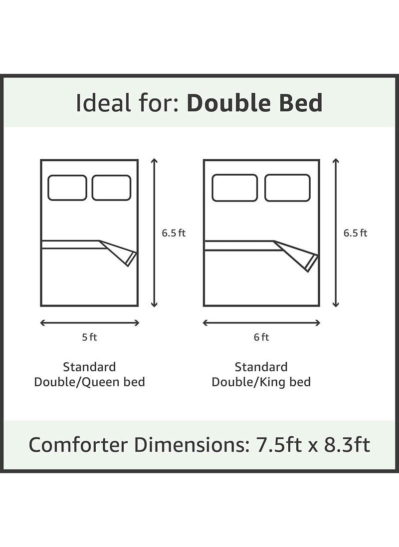 THE HOME STYLE The Home Style Super Soft Glace Cotton King Size Ac Comforter Ll Blanket Ll Duvet For Double Bed 1 Flat Bedsheet 2 Pillow Cover Ll 4Pc Bedding Set Design 32 Pine Green Comforter Set 350 Tc  - Image 4