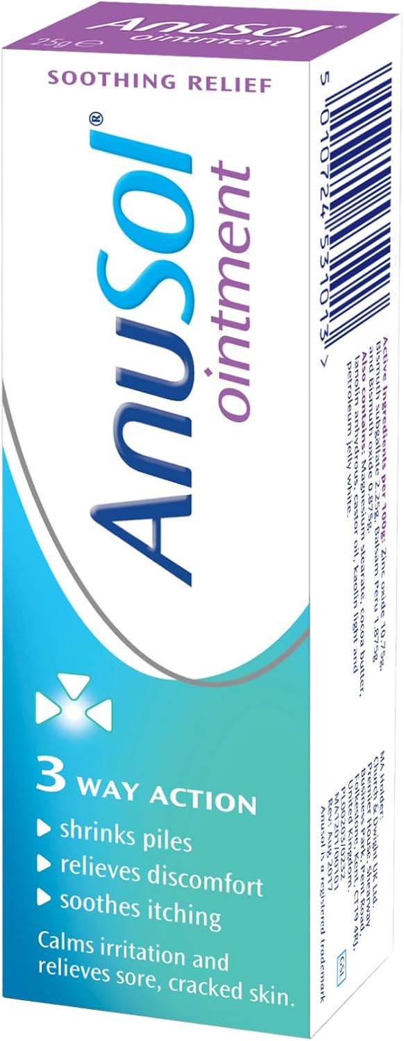 Anusol Ointment Proven Formula Shrinks Piles Relieves Discomfort Soothes Itching Lubricates 25 g Pack of 1 - Image 1