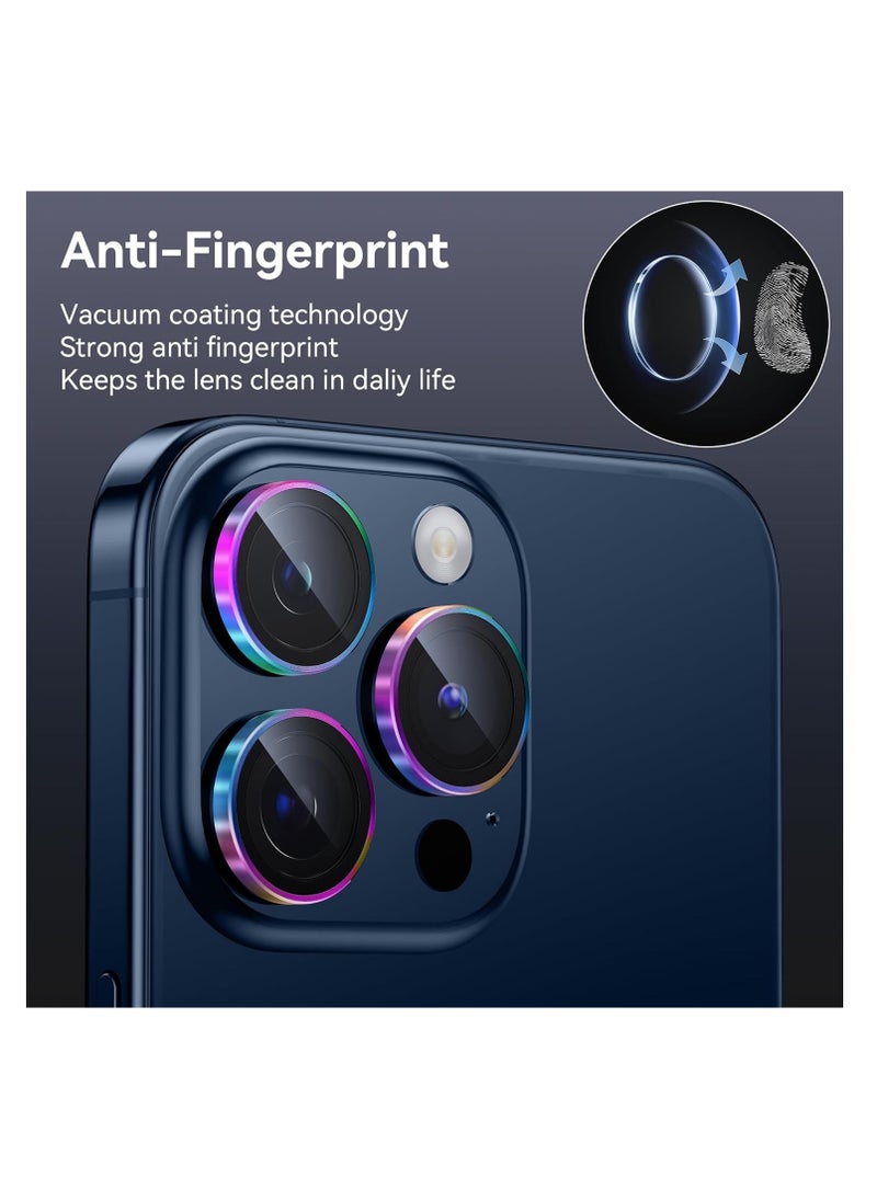 Aookay For iPhone 16 Pro / iPhone 16 Pro Max Camera Lens Protector, [Keep Original Shooting] Shatterproof 9H Ultra HD Tempered Metal Glass Camera Screen Protector Cover Film Accessories (Colorful)  - Image 4
