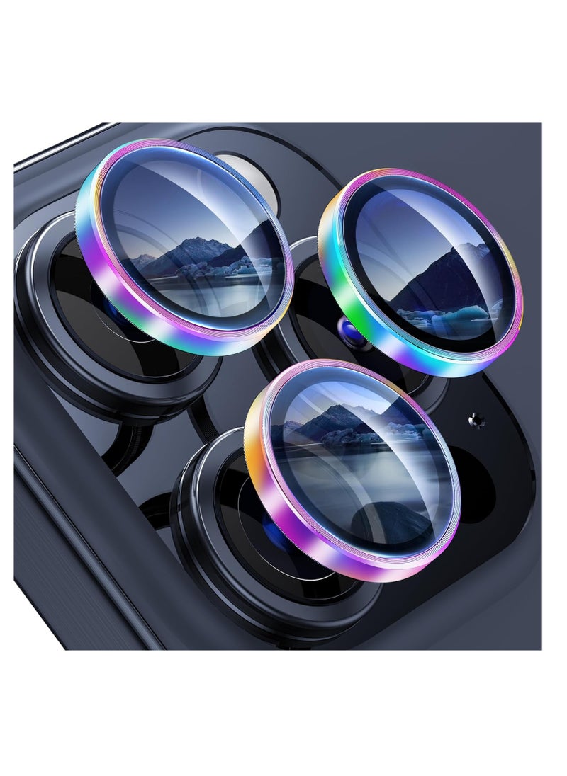 Aookay For iPhone 16 Pro / iPhone 16 Pro Max Camera Lens Protector, [Keep Original Shooting] Shatterproof 9H Ultra HD Tempered Metal Glass Camera Screen Protector Cover Film Accessories (Colorful)  - Image 1