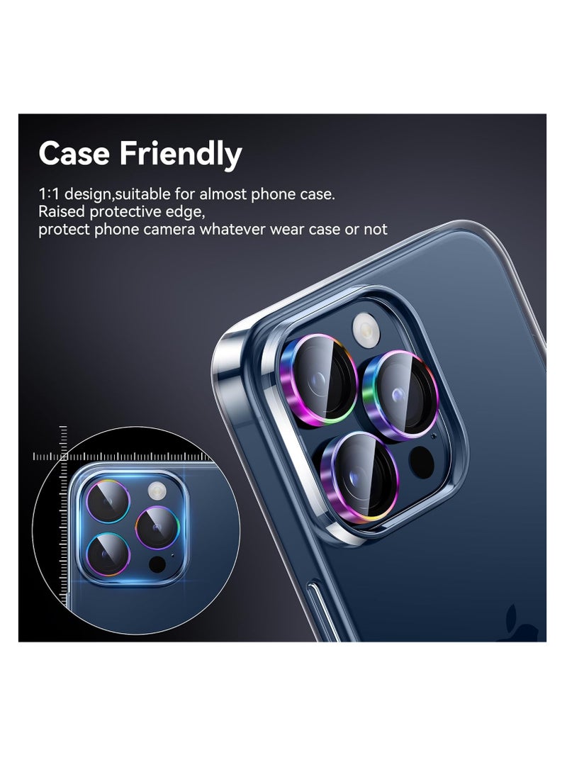 Aookay For iPhone 16 Pro / iPhone 16 Pro Max Camera Lens Protector, [Keep Original Shooting] Shatterproof 9H Ultra HD Tempered Metal Glass Camera Screen Protector Cover Film Accessories (Colorful)  - Image 5