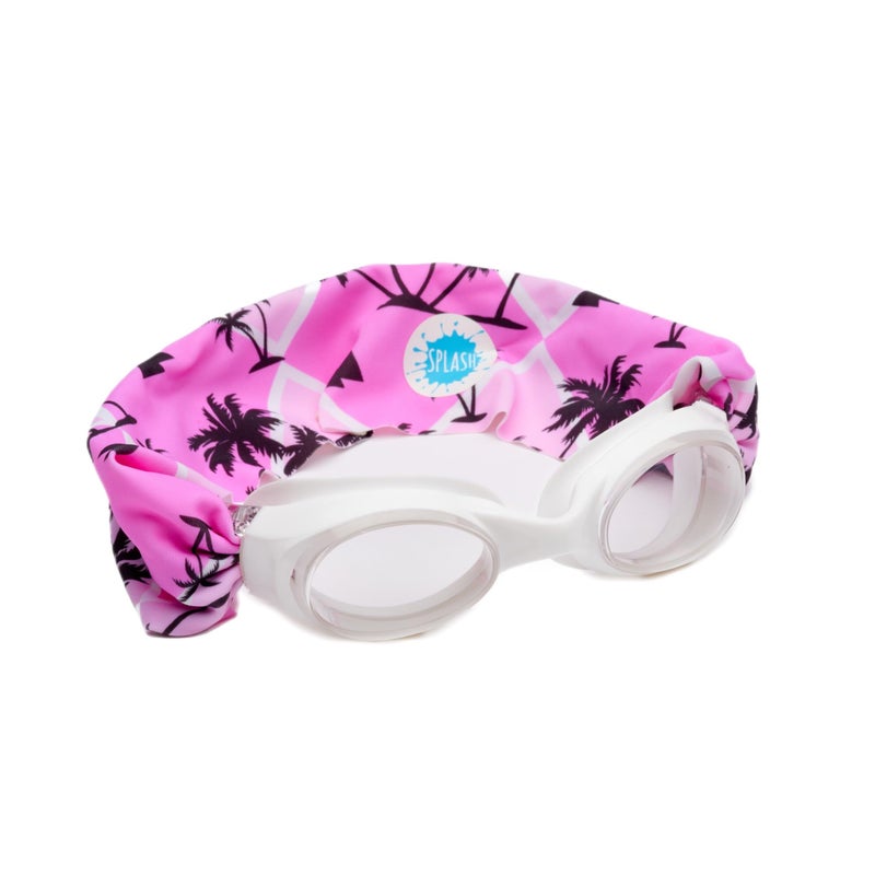 Splash Place KIDS SWIM GOGGLES with Fabric Strap - MALIBU |Tangle-Free, Swimming Goggles for Kids, Comfy Fabric Strap Goggles - Image 1