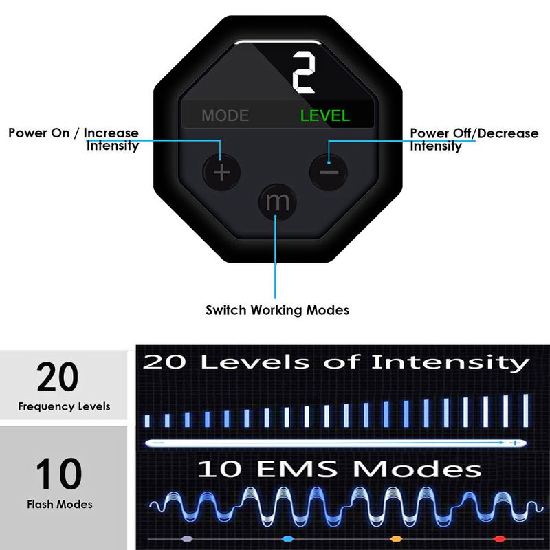 Electric Foot Massager Mat Portable Foldable Foot Massage Pad 10 Modes 20 Levels Intensity Built-in Battery with LCD Screen USB Charging Cable for Feet Leg Pain Relieve - Image 5