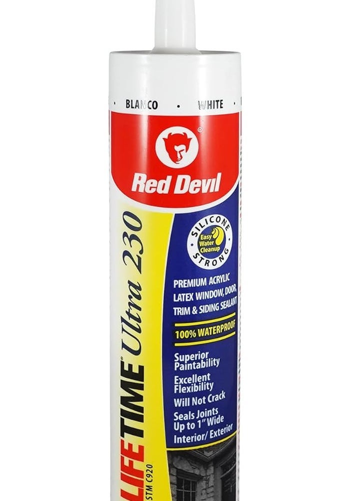 Red Devil 0770 Lifetime Ultra 230 Premium Elastomeric Acrylic Latex Sealant, 10.1 oz, White - Image 1