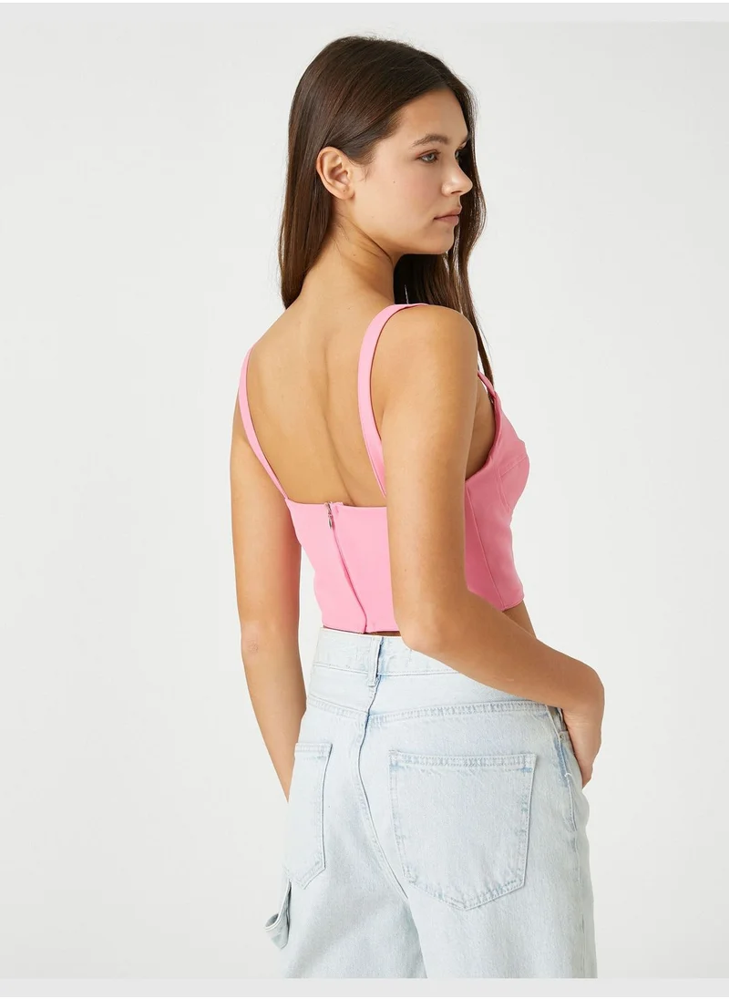 KOTON Crop Tanktop Spaghetti Strappy Underwired