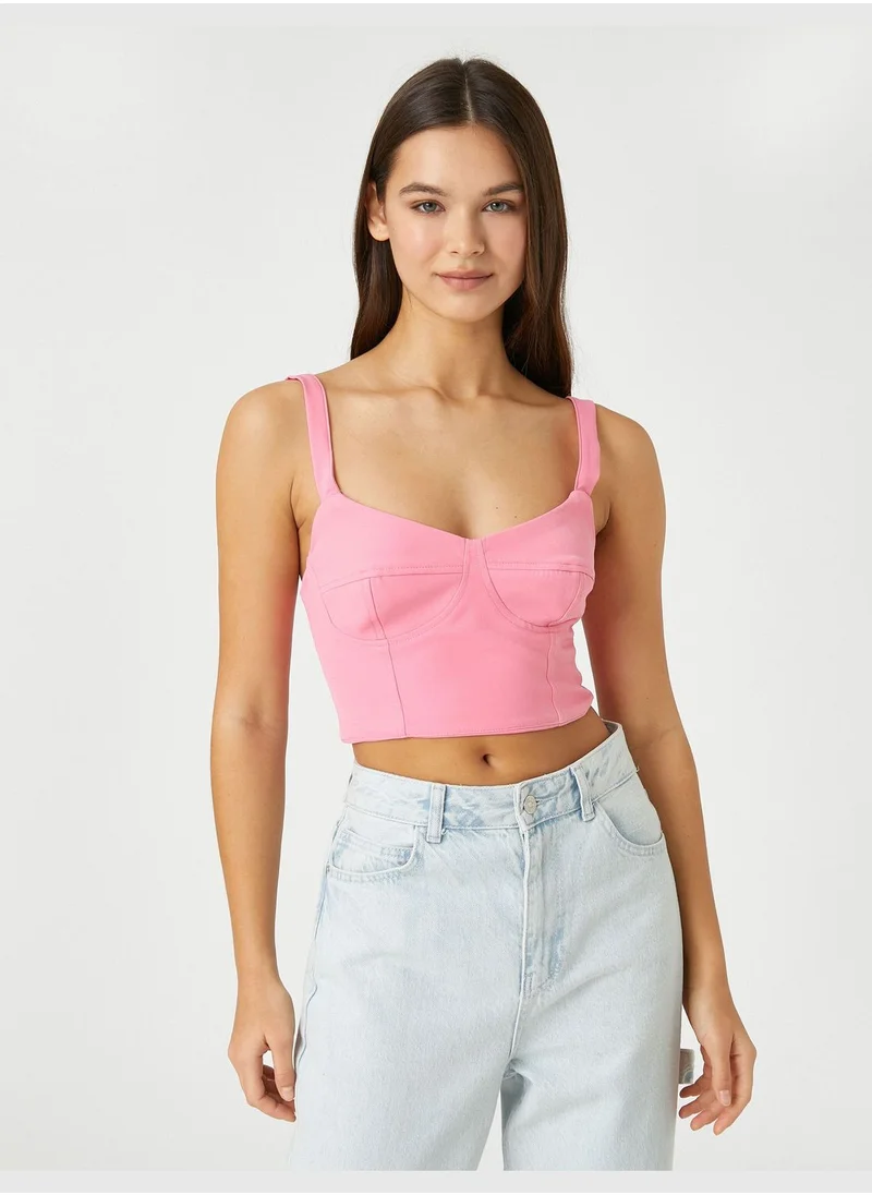 KOTON Crop Tanktop Spaghetti Strappy Underwired