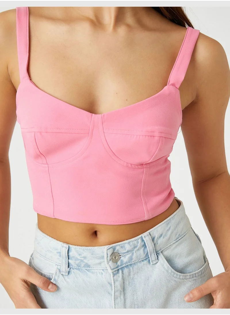 KOTON Crop Tanktop Spaghetti Strappy Underwired