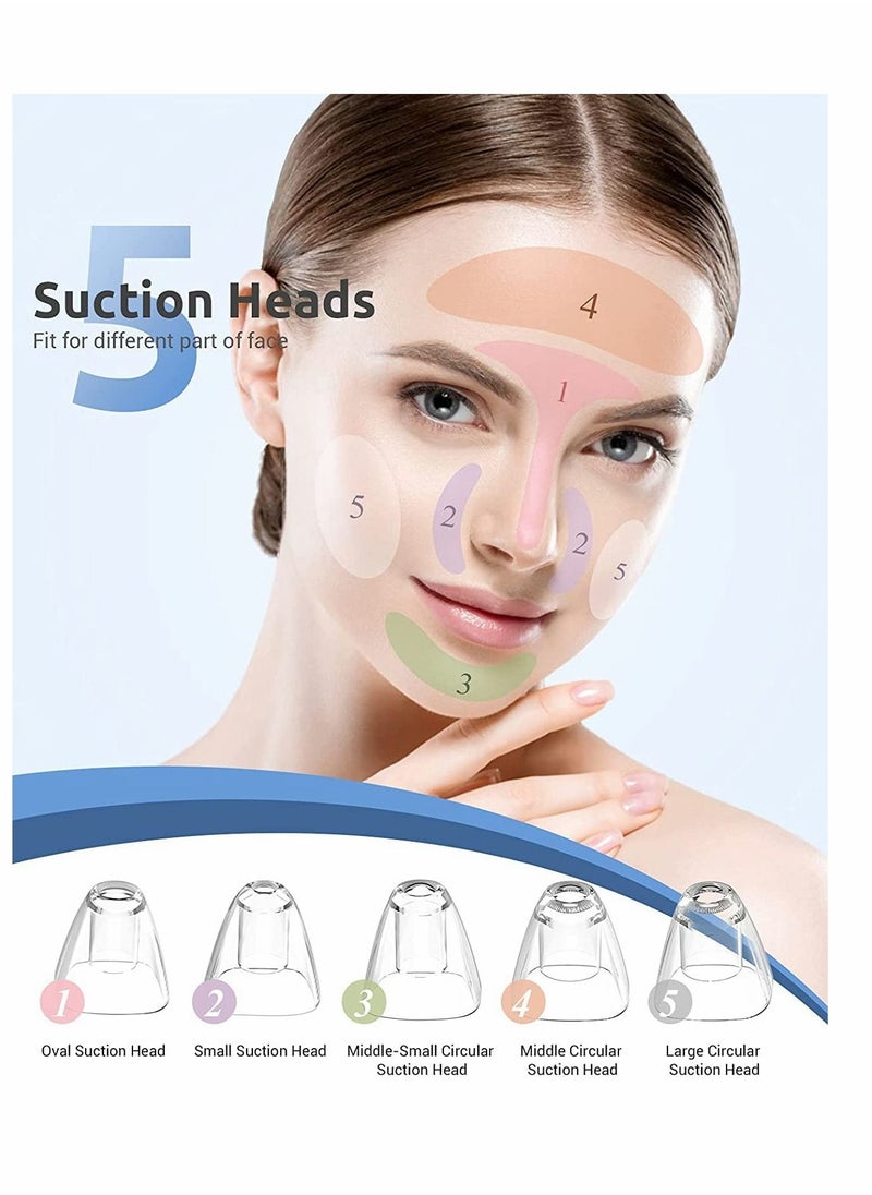 Y&D Black Head Vacume Remover, Electric Rechargeable Pore Vacuum Blackhead Remover Kit, Extractor Facial Cleaner Suction Tool with 5 Power Probes Rotatable  - Image 5