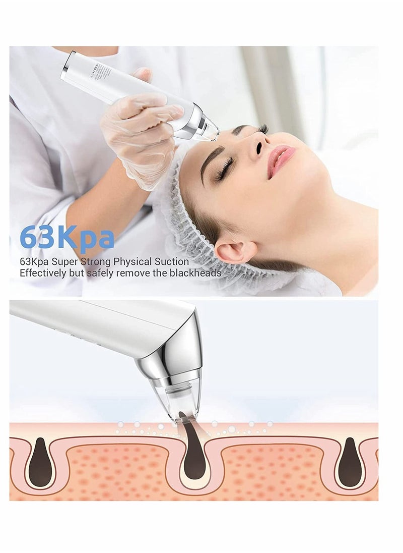 Y&D Black Head Vacume Remover, Electric Rechargeable Pore Vacuum Blackhead Remover Kit, Extractor Facial Cleaner Suction Tool with 5 Power Probes Rotatable  - Image 4