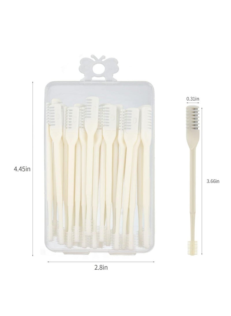 24PCS 2 in1 Nose Hair Knife 360 Degree Rotation Shaving with Double Sided Comb Nostril Cleaner, Facial Removel Portable Trimmer (Yellow) - Image 3