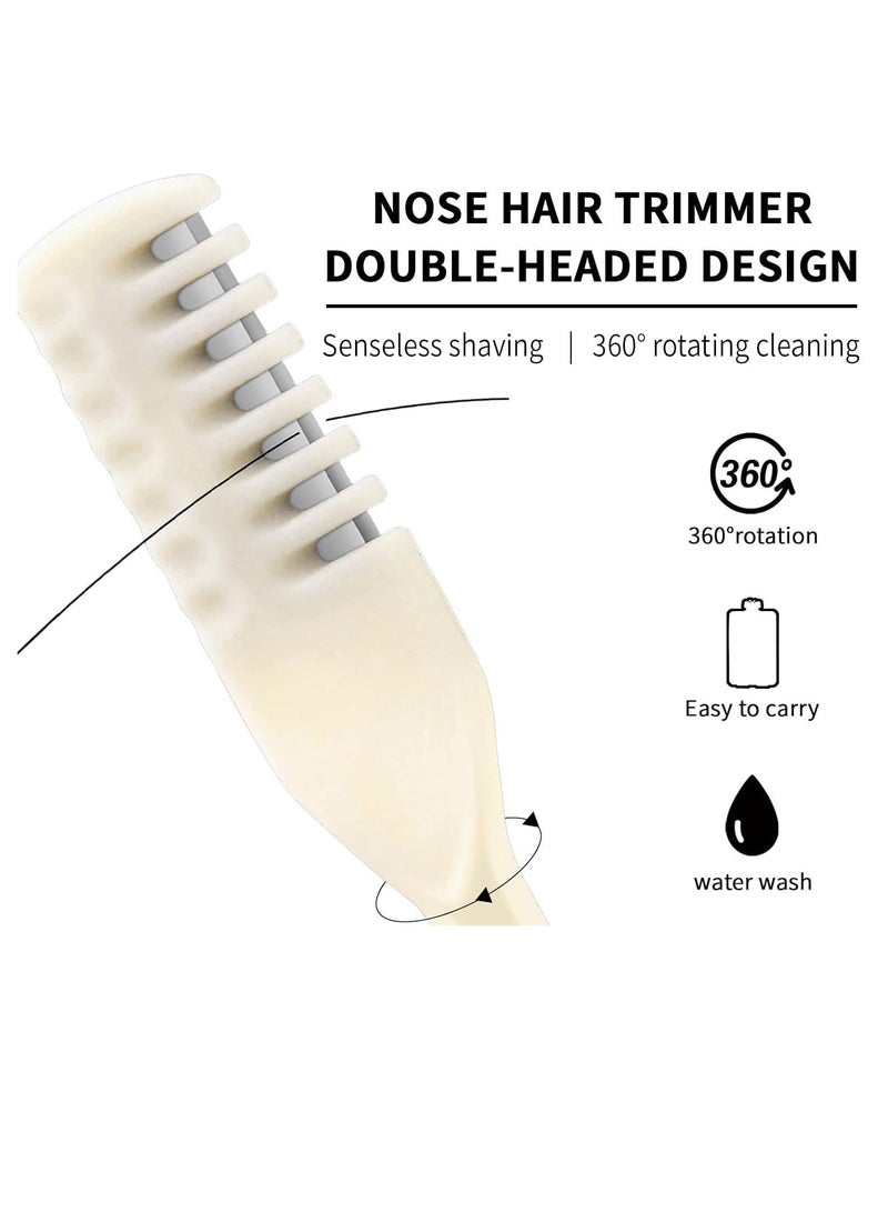 24PCS 2 in1 Nose Hair Knife 360 Degree Rotation Shaving with Double Sided Comb Nostril Cleaner, Facial Removel Portable Trimmer (Yellow) - Image 4
