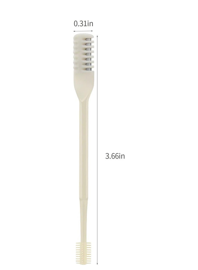 24PCS 2 in1 Nose Hair Knife 360 Degree Rotation Shaving with Double Sided Comb Nostril Cleaner, Facial Removel Portable Trimmer (Yellow) - Image 2