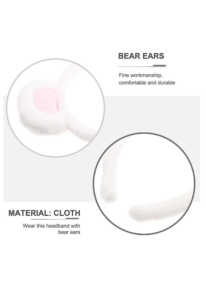 3 Pack Fluffy Bear Ears Headband lovely Animal Ears Hairdband Headwear Fun Shower Makeup Hair Hoop for Girls Womens - Image 3