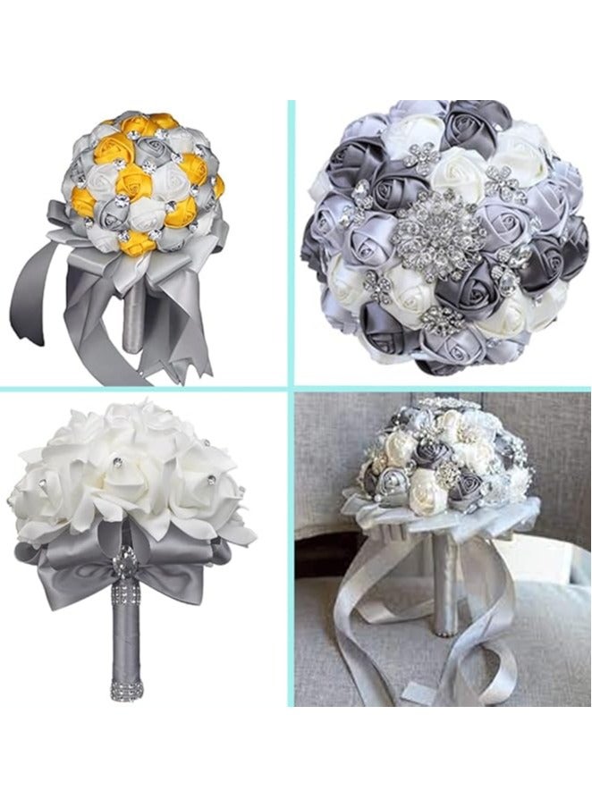 Unique شريط فضي 1-1/2 بوصة، 25 ياردة من قماش الساتان الرمادي لتغليف الهدايا، زينة عيد الميلاد، زينة شجرة عيد الميلاد، صنع الأشرطة، الحرف اليدوية، مشاريع الخياطة وحفلات الزفاف - Image 2