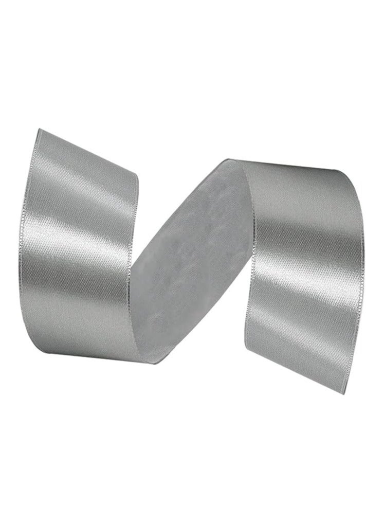 Unique شريط فضي 1-1/2 بوصة، 25 ياردة من قماش الساتان الرمادي لتغليف الهدايا، زينة عيد الميلاد، زينة شجرة عيد الميلاد، صنع الأشرطة، الحرف اليدوية، مشاريع الخياطة وحفلات الزفاف - Image 3