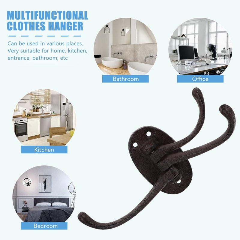Vintage Zinc Alloy Wall Hook, Retro Coat Hanger Decorative Wall-Mounted Hook for Entryway Closet, Rustproof Single-piece Home Storage Organizer - Image 5