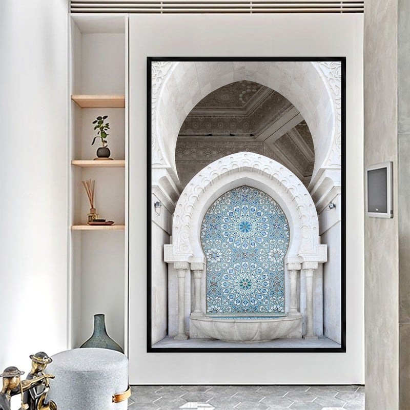 ماركتنا لوحة قماشية بتصميم الدار البيضاء مع برواز مجوف مقاس (40×60) قطعة واحدة - Image 2