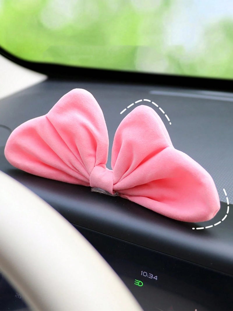 زينة سيارة على شكل فيونكة وردية – اكسسوار أنيق للديكور الداخلي - Image 3