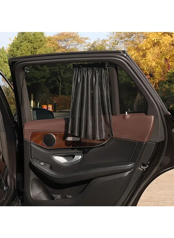 Black 4pcs Car Front Side Window Shade Curtain Sun Protection Heat Insulation - Image 4