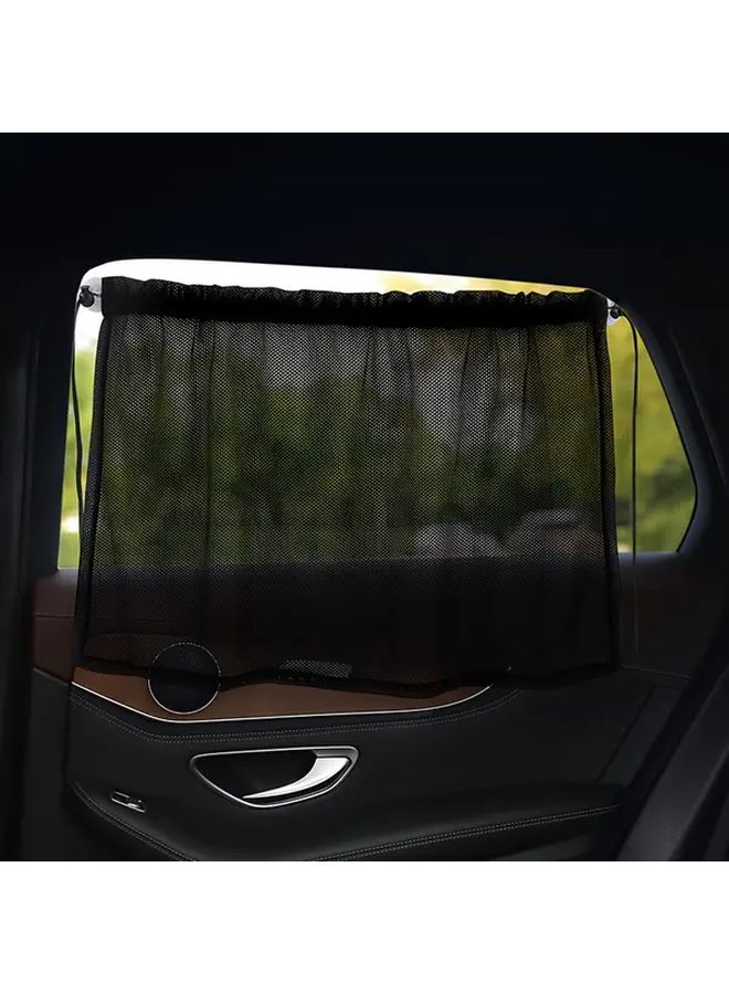 Black 4pcs Car Front Side Window Shade Curtain Sun Protection Heat Insulation - Image 5