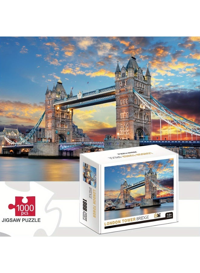 Capstro 1000Piece Jigsaw Puzzle for Adults & Teens – Premium Landscape & Landmark Puzzle with High-Definition Artwork | Challenging Brain Game & Relaxing Family Activity for Ages 14+ – London Tower Bridge - Image 2
