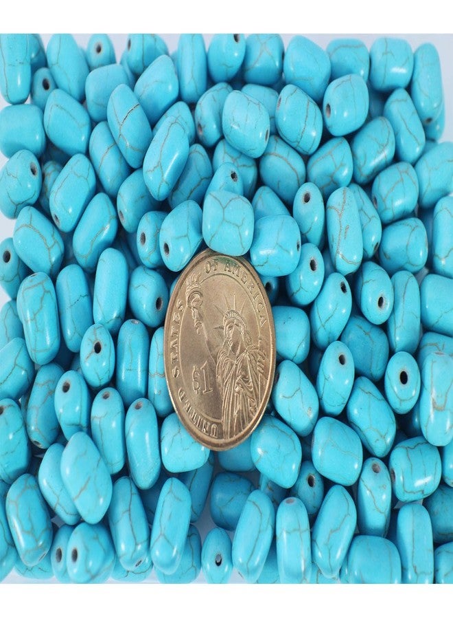 PAMIR TONG Turquoise Stone Cylinder Beads for Jewelry Making - 200pcs 8x12mm Blue Tube Spacer Beads Bulk for Necklace, Bracelet, Keychain, Hair, Lanyard & DIY Craft Supplies - Image 2