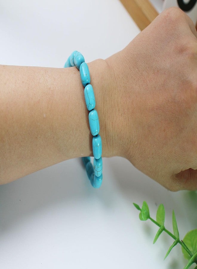 PAMIR TONG Turquoise Stone Cylinder Beads for Jewelry Making - 200pcs 8x12mm Blue Tube Spacer Beads Bulk for Necklace, Bracelet, Keychain, Hair, Lanyard & DIY Craft Supplies - Image 5