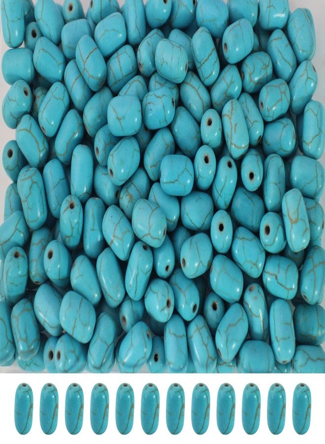 PAMIR TONG Turquoise Stone Cylinder Beads for Jewelry Making - 200pcs 8x12mm Blue Tube Spacer Beads Bulk for Necklace, Bracelet, Keychain, Hair, Lanyard & DIY Craft Supplies - Image 1