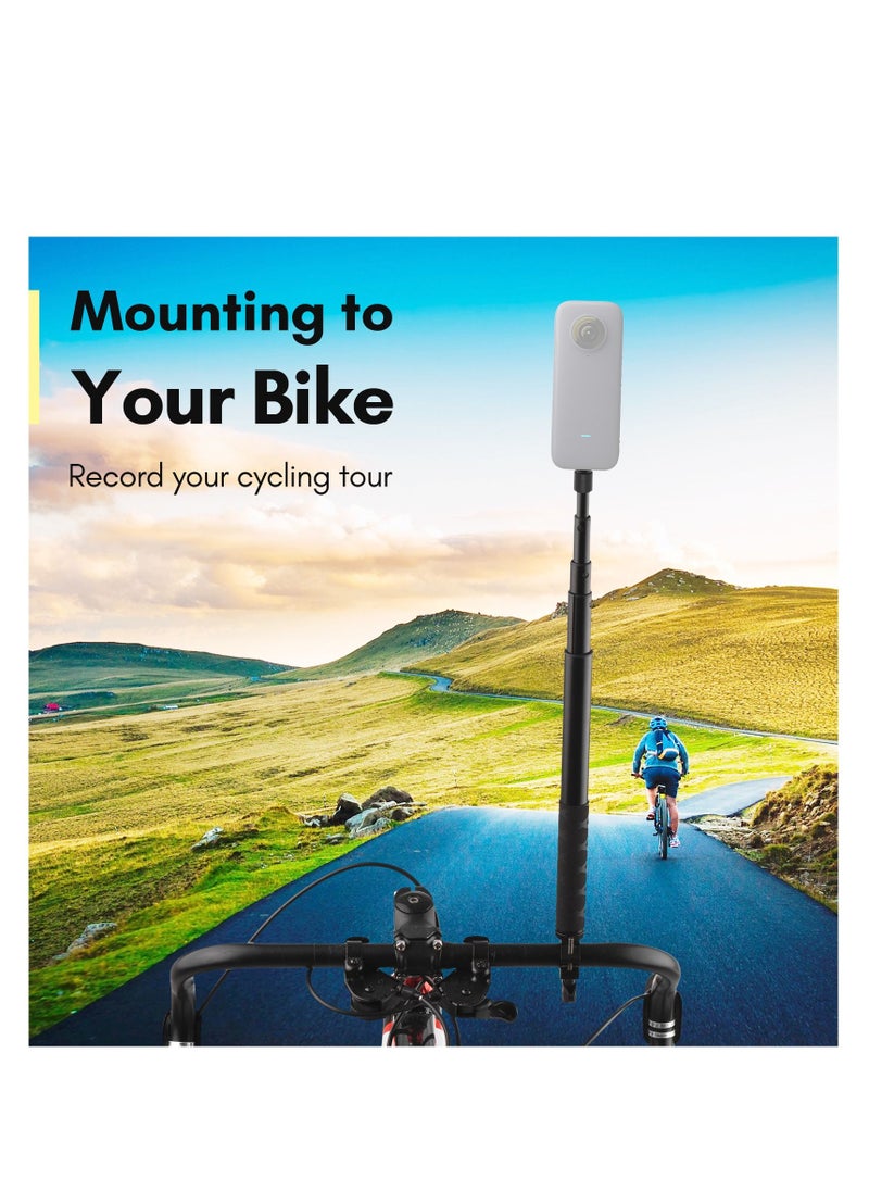ANDOER - Motorcycle Bike Invisible Selfie Stick Handlebar Mount Bracket 28cm-115cm Adjustable Length with 1/4 Inch Screw for Insta360 ONE X/ ONE/ EVO Camera - Image 1