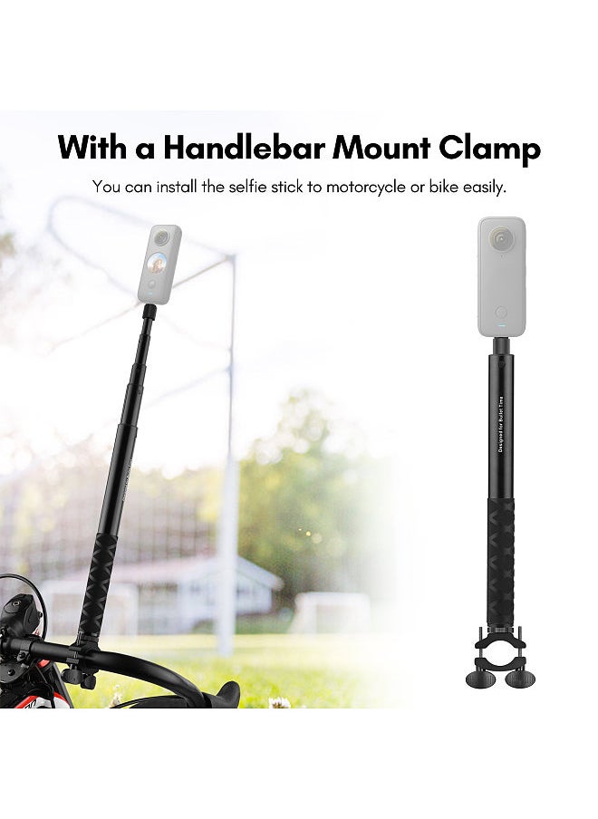 ANDOER - Motorcycle Bike Invisible Selfie Stick Handlebar Mount Bracket 28cm-115cm Adjustable Length with 1/4 Inch Screw for Insta360 ONE X/ ONE/ EVO Camera - Image 1