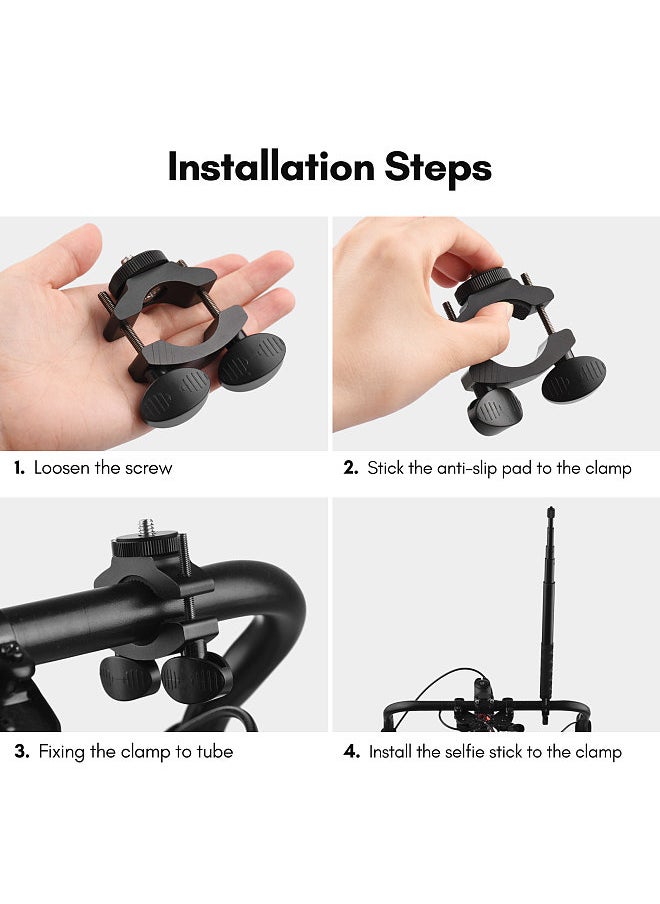ANDOER - Motorcycle Bike Invisible Selfie Stick Handlebar Mount Bracket 28cm-115cm Adjustable Length with 1/4 Inch Screw for Insta360 ONE X/ ONE/ EVO Camera - Image 1