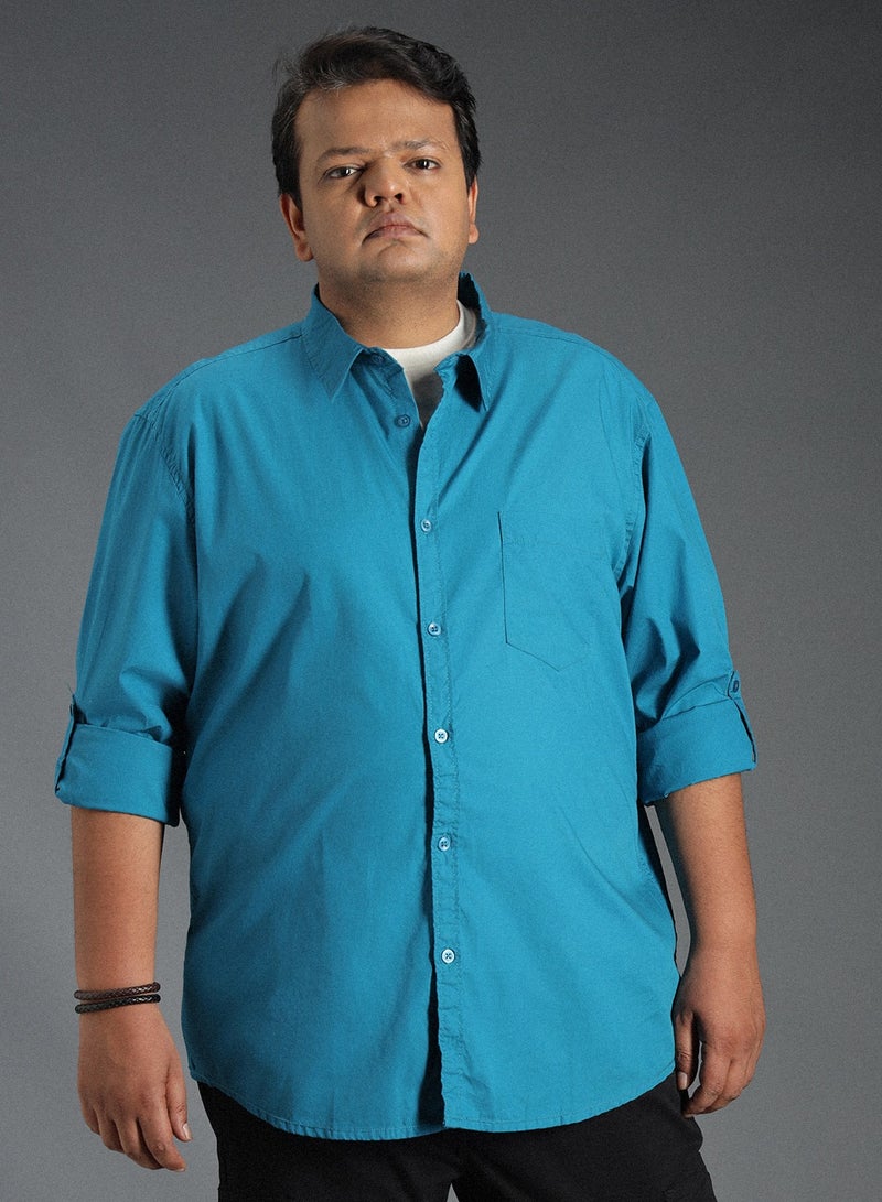 هاي ستار قميص كاجوال قطن كلاسيك بياقة واسعة للرجال - Image 2