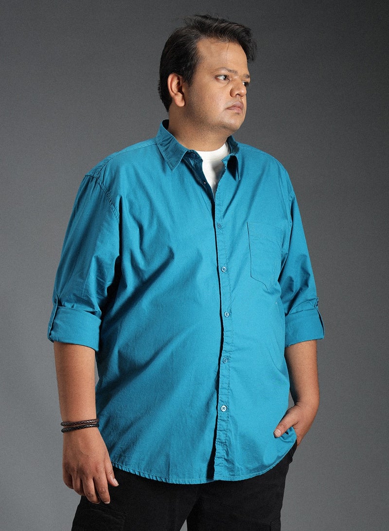هاي ستار قميص كاجوال قطن كلاسيك بياقة واسعة للرجال - Image 3
