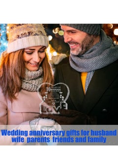 PRINTSHOP4ME 10th Year Anniversary Love Engraved Crystal Gift - Romantic Gift for 10th Wedding Anniversary - Love Engraved - Perfect for Couples and Valentine’s Day - Gift for For Him, Her, Husband and Wife  - Image 4
