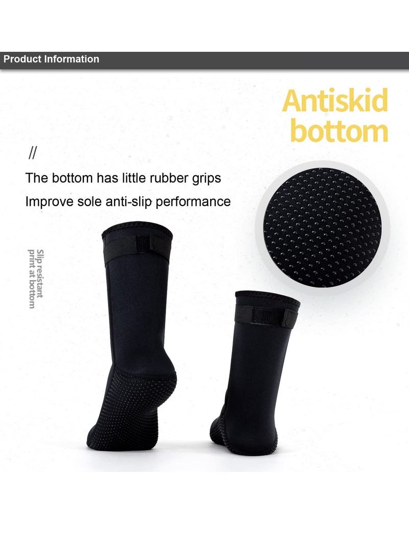 Y&D 3mm Neoprene Diving Socks, Surf Booties Dive Boots, Sand Socks for Beach Volleyball, Fin Canoeing and More Water Sports, Women Men（L） - Image 2