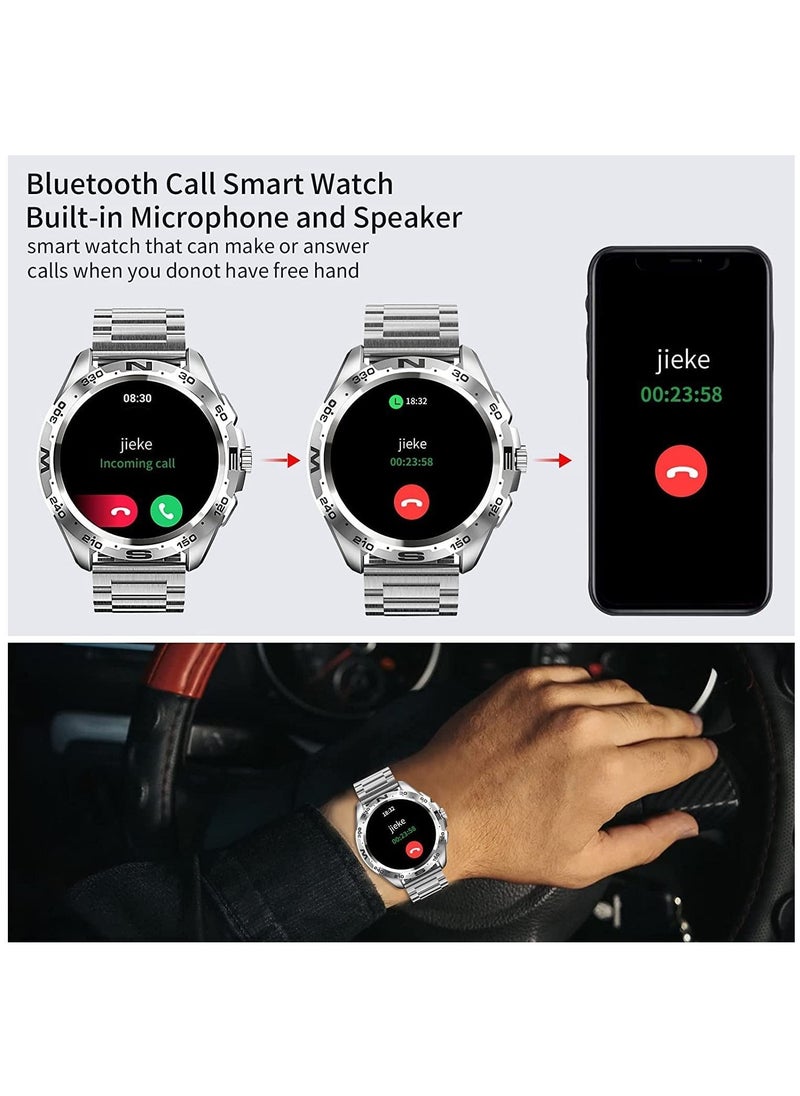 Furtey - Men Smart Watch Bluetooth Watch Make or Answer Calls with Microphone Speaker Fitness Tracker Watch with Heart Rate Sleep Monitor 20 Sport Modes IP67 Waterproof for Android iOS - Image 1