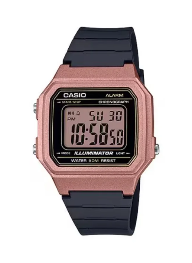 CASIO Unisex Digital Display Watch With Black Resin Strap - W-217HM-5AVDF